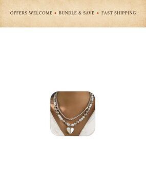 Chunky Heart Necklace Silver Beaded Choker Gold Heart Pendant Layered Ball Chain